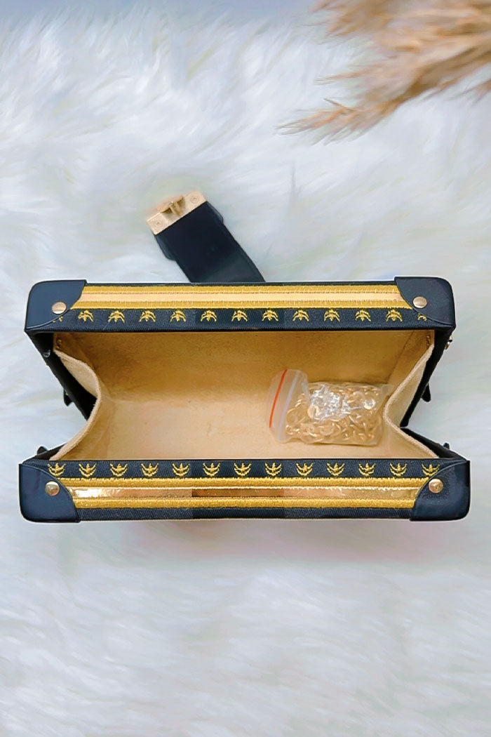 Vintage Box Clutch- Black