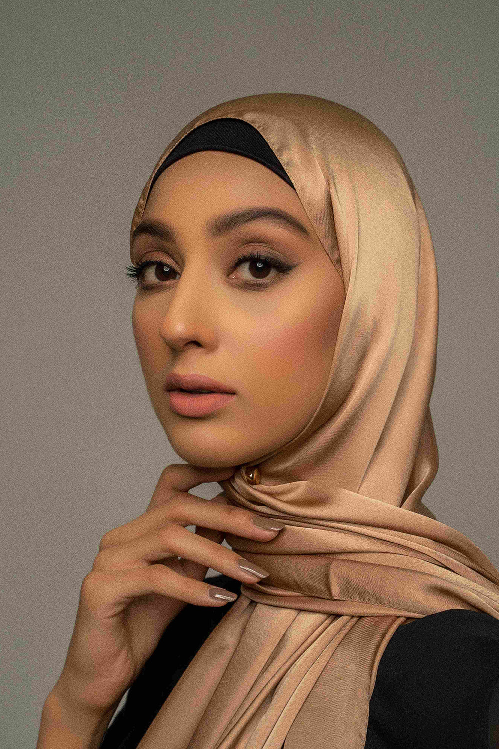 Premium Silk Hijab - Champagne