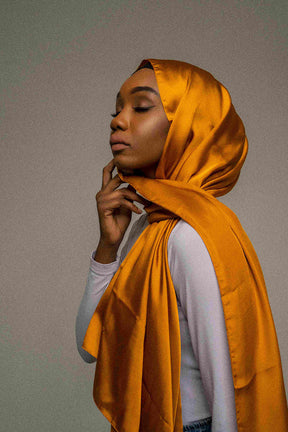 Premium Silk Hijab - Saffron