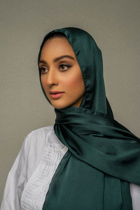 Premium Silk Hijab - Evergreen