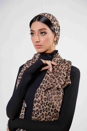 Leopard Rosettes - Printed Chiffon Hijabs