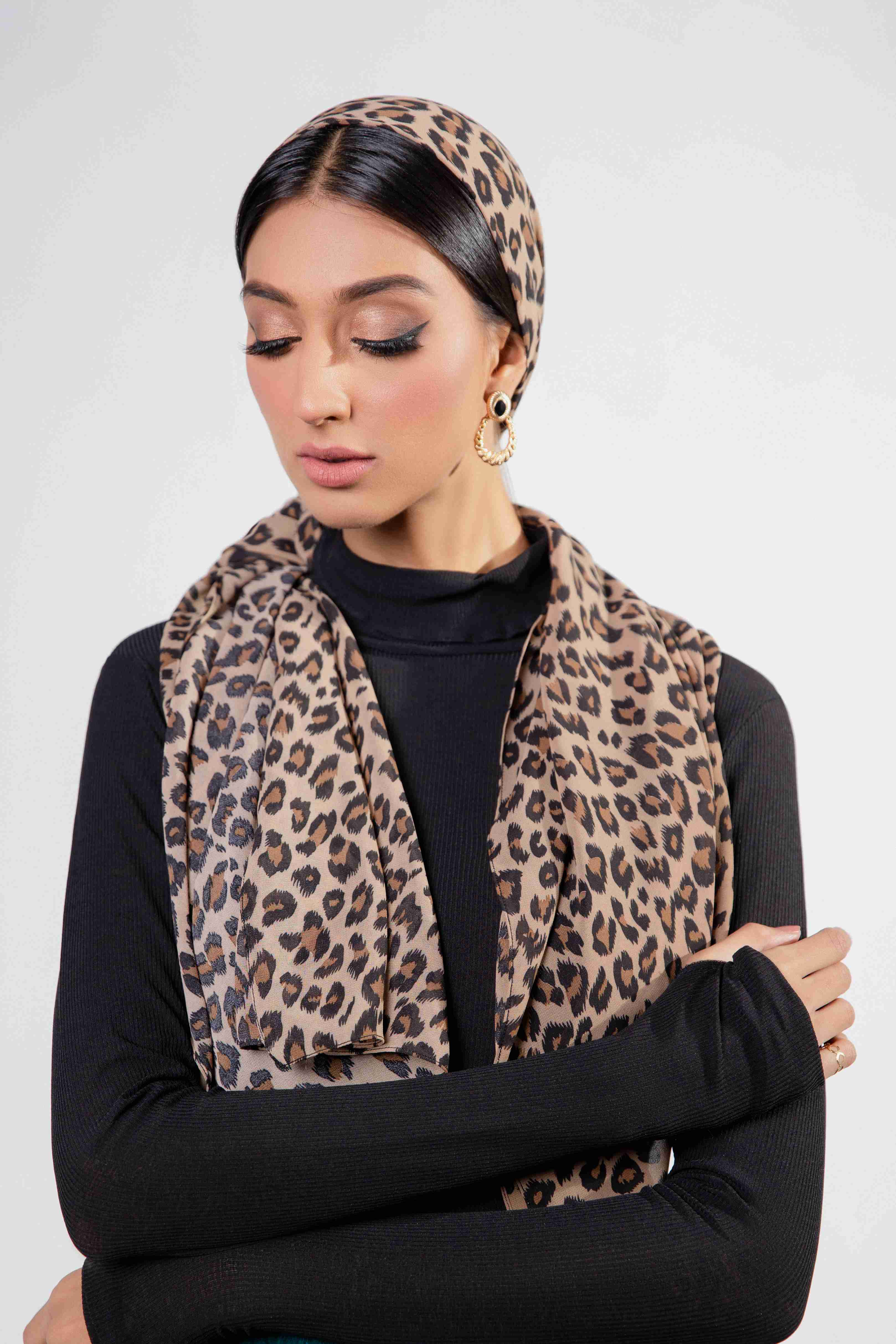 Leopard Rosettes - Printed Chiffon Hijabs