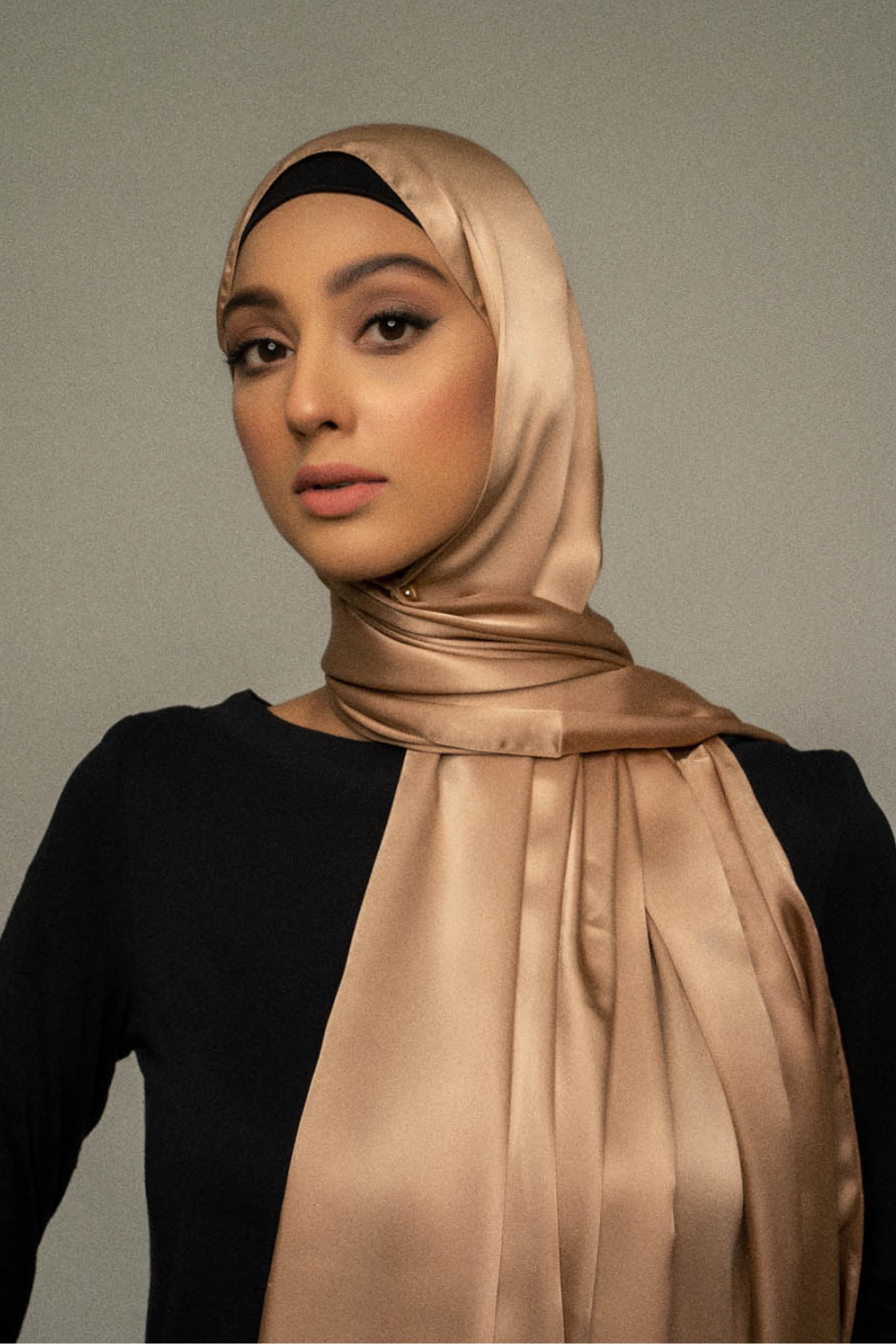 Premium Silk Hijab - Champagne