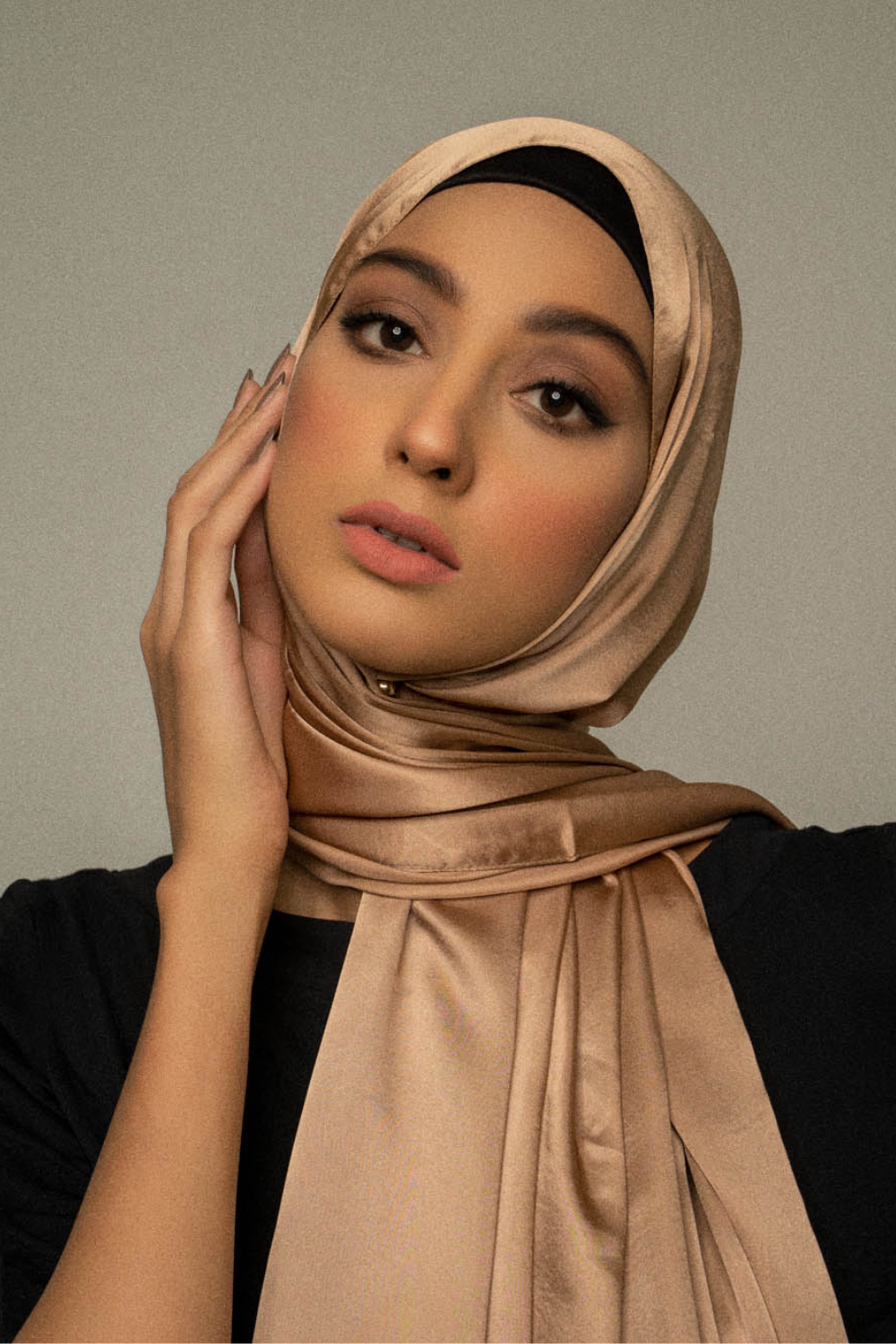 Premium Silk Hijab - Champagne