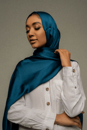 Premium Silk Hijab - Teal