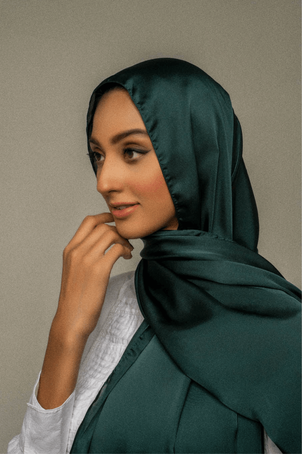 Premium Silk Hijab - Evergreen